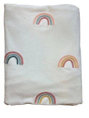 Cloud Island Rainbow Baby Blanket Cream Multicolor Soft Velour Target  30 x 38.